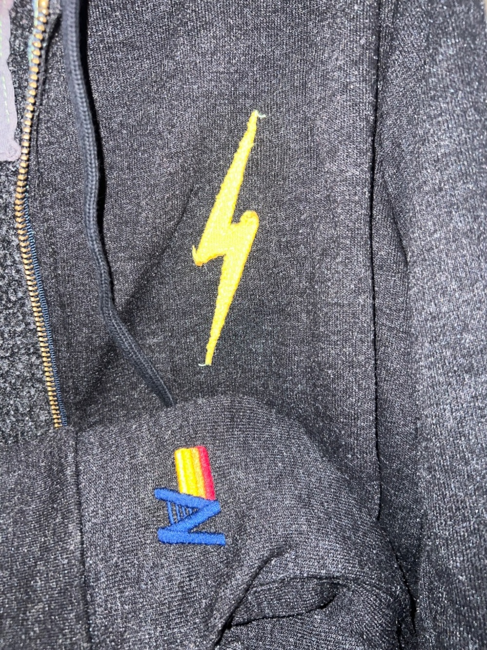 Aviator Nation -XS- rugby stripe bolt stitch zip up hoodie - Picture 4 of 7